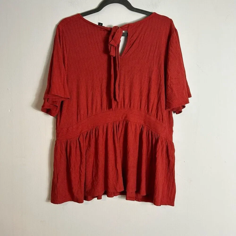 Torrid pointelle rib v-neck babydoll top 3XL - Picture 5 of 8
